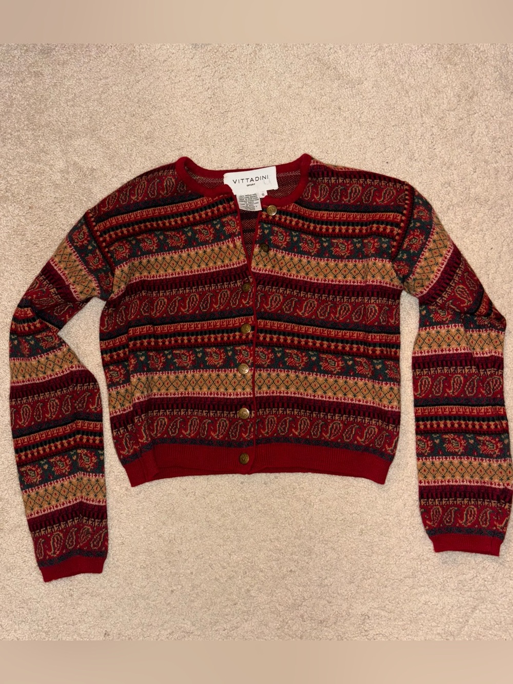 Vintage Merino Wool Knit Cardigan